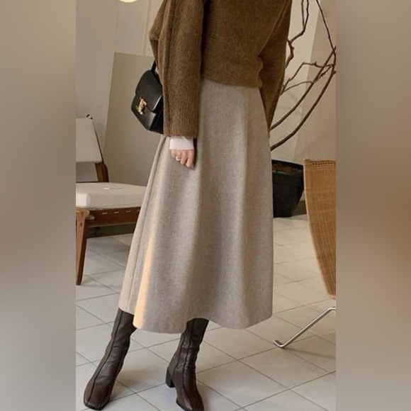 VTG Wool A-Line Skirt - Picture 1 of 8